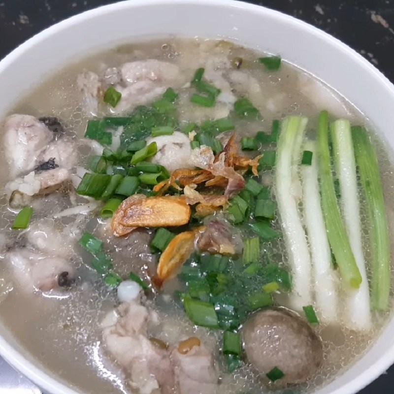 Bước 6 Thành phẩm Cháo ếch đậu xanh nấm rơm