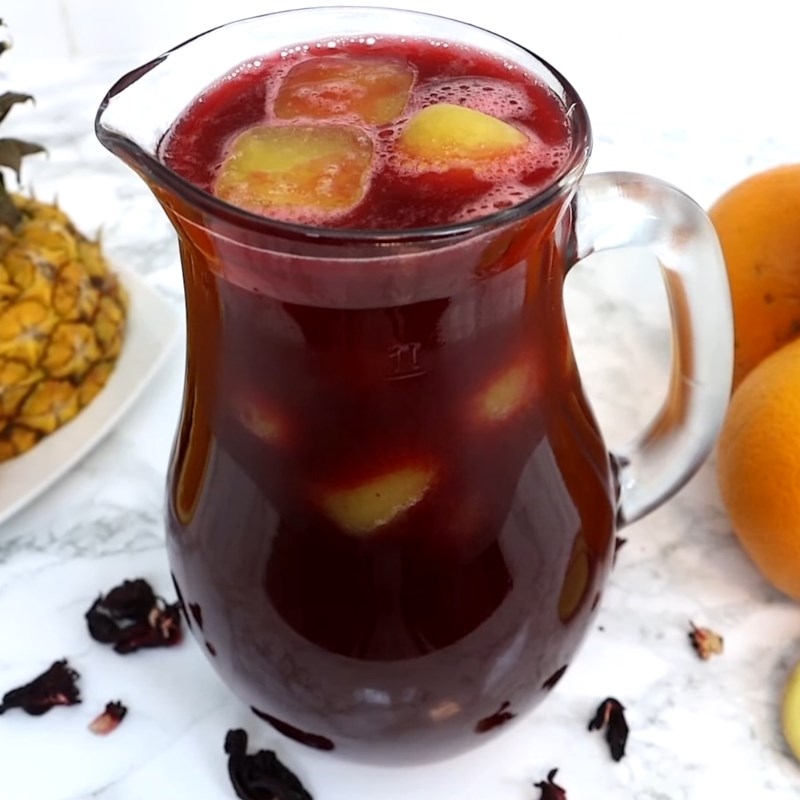 Bước 5 Thành phẩm Trà hoa atiso đỏ cam dứa