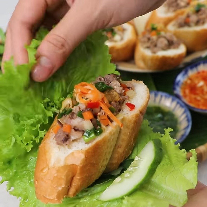 Bước 4 Thành phẩm Bánh mì hấp thịt băm