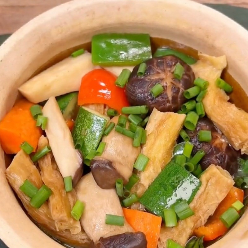 Bước 5 Thành phẩm Tàu hũ ky kho nấm chay (Công thức được chia sẻ bởi Tiktok Bếp chay XANH)