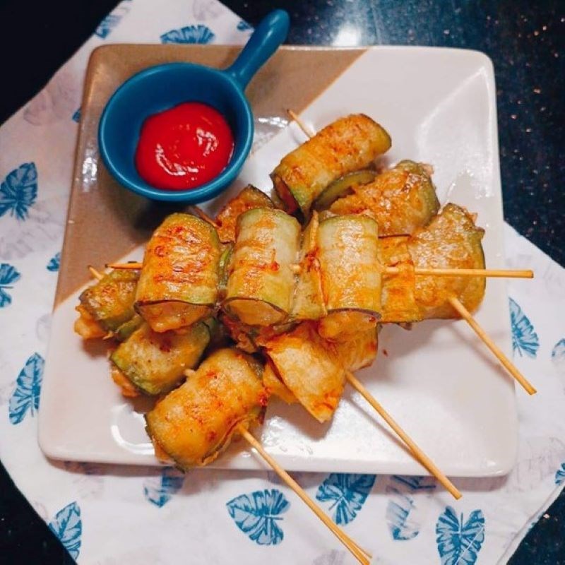 Bước 4 Thành phẩm Cà tím cuộn thịt chiên giòn