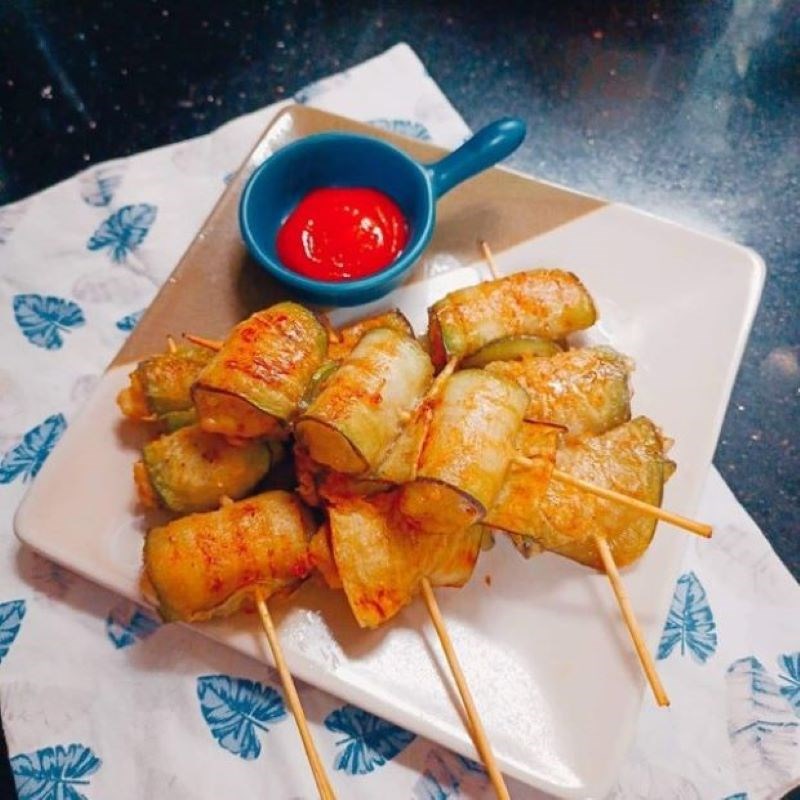 Bước 4 Thành phẩm Cà tím cuộn thịt chiên giòn