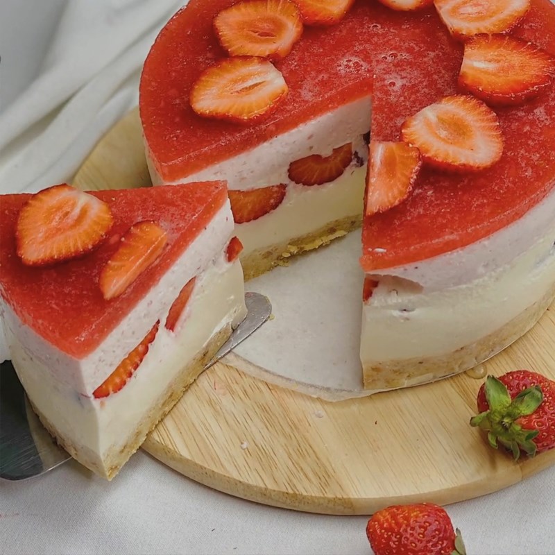 Bước 7 Thành phẩm Bánh pudding dâu