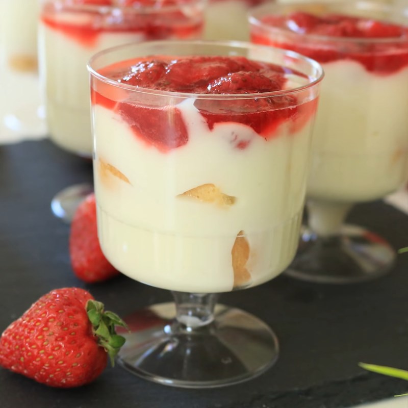 Bước 5 Thành phẩm Bánh pudding dâu vanilla