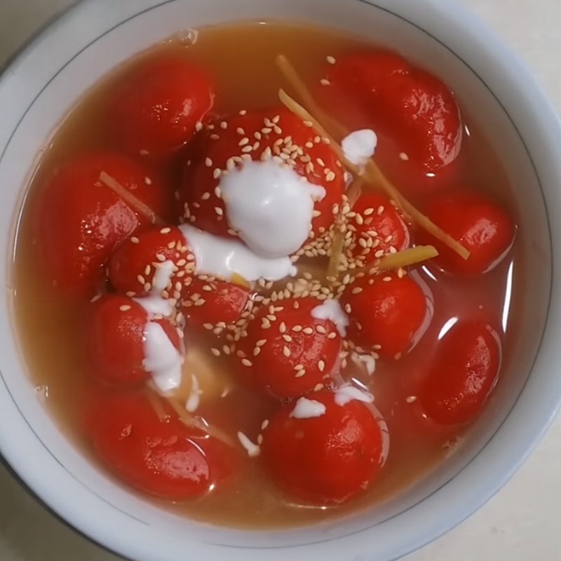 Bước 7 Thành phẩm Chè trôi nước gấc nhân đậu xanh
