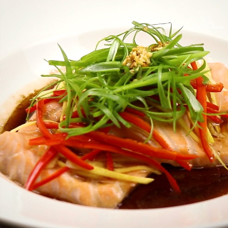 Bước 5 Thành phẩm Cá hồi hấp xì dầu