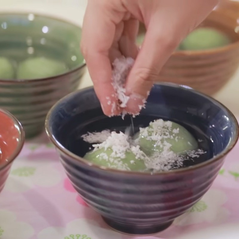 Bước 7 Thành phẩm Bánh trôi nước trà xanh nhân mè đen