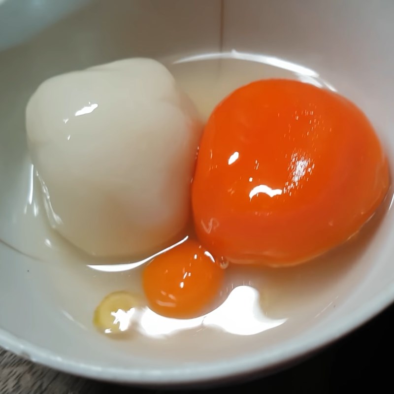Bước 9 Thành phẩm Chè trôi nước gấc nhân sầu riêng