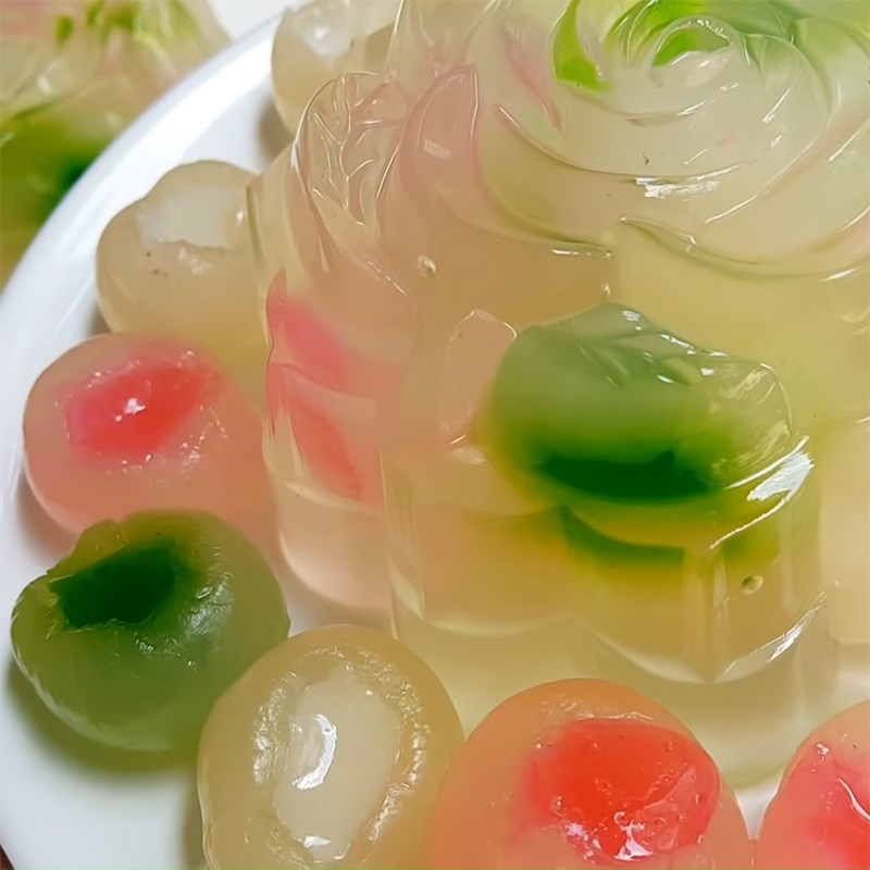 Bước 5 Thành phẩm Rau câu nhãn tam sắc