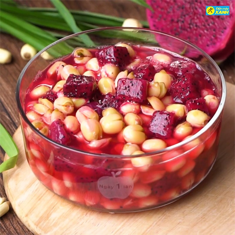 Bước 4 Thành phẩm Chè hạt sen thanh long đỏ