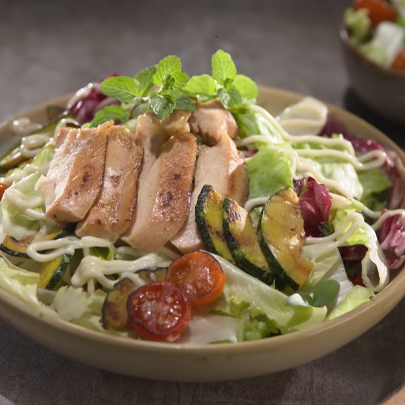 Bước 7 Thành phẩm Salad bí đỏ thịt gà nướng