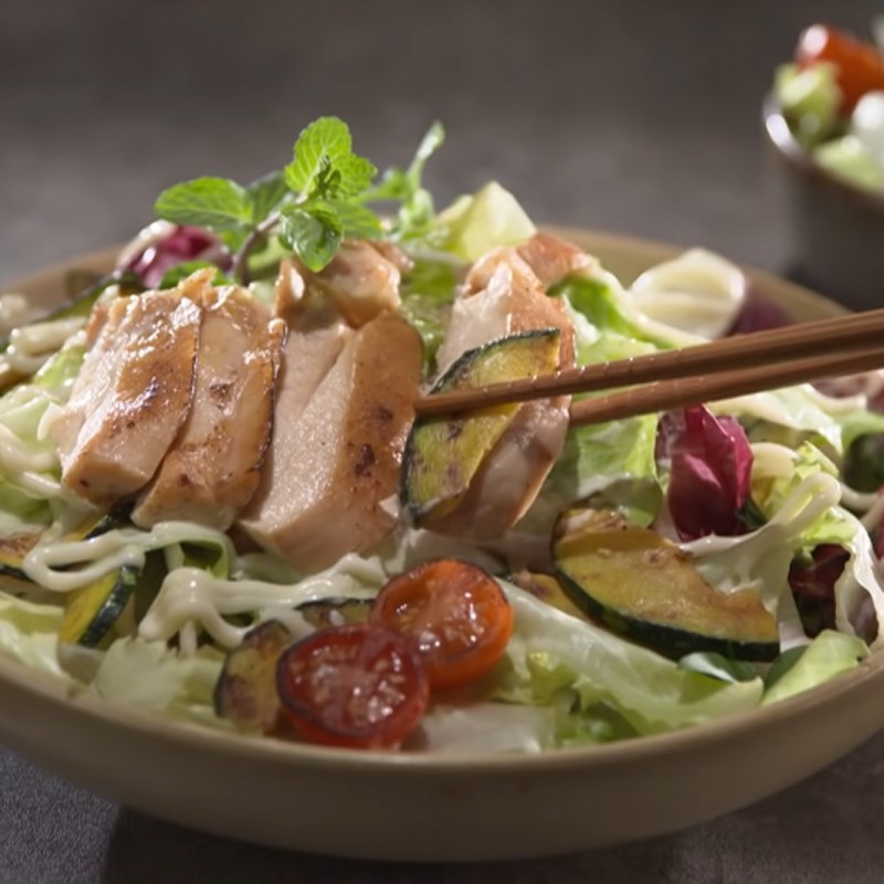 Bước 7 Thành phẩm Salad bí đỏ thịt gà nướng
