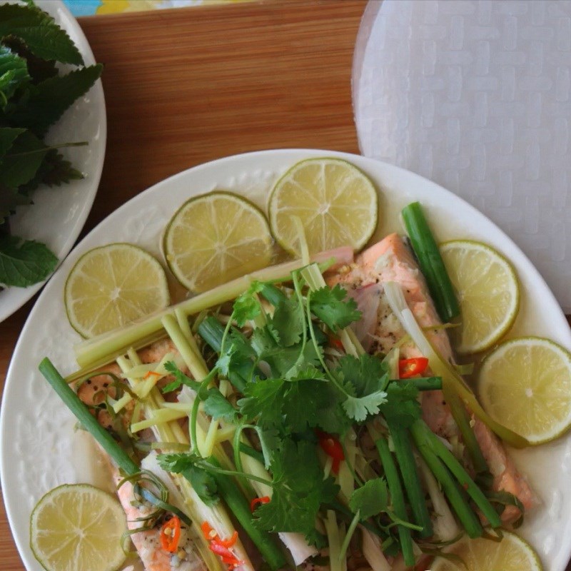 Bước 6 Thành phẩm Cá hồi hấp chanh