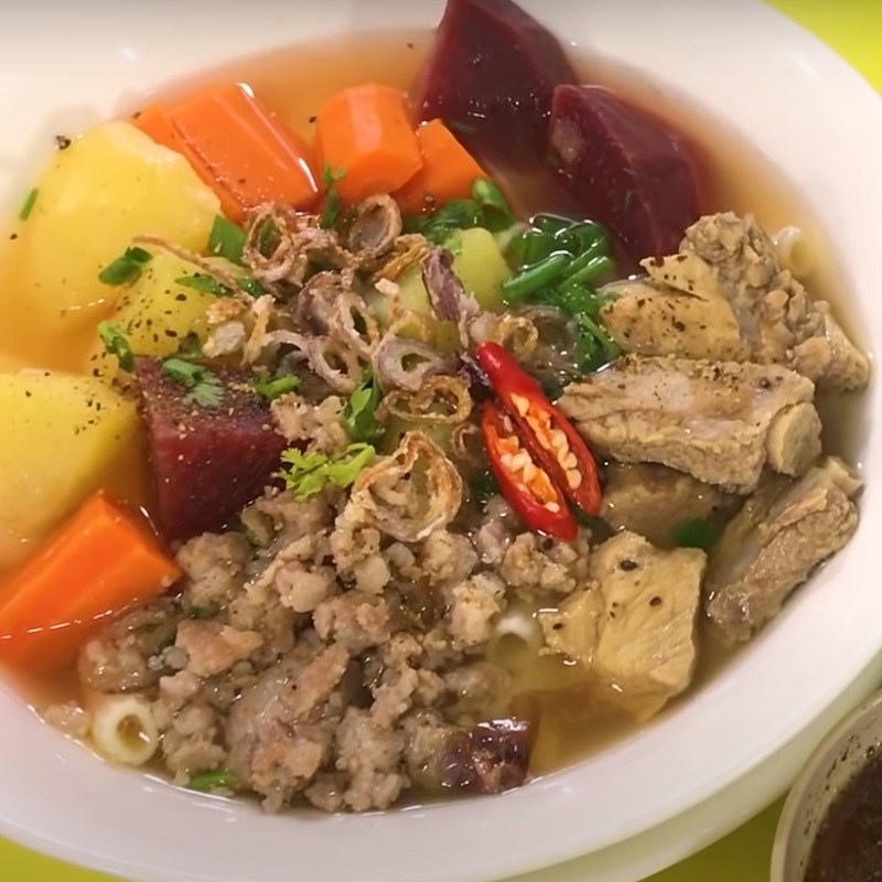 Bước 7 Thành phẩm Nui sườn heo rau củ