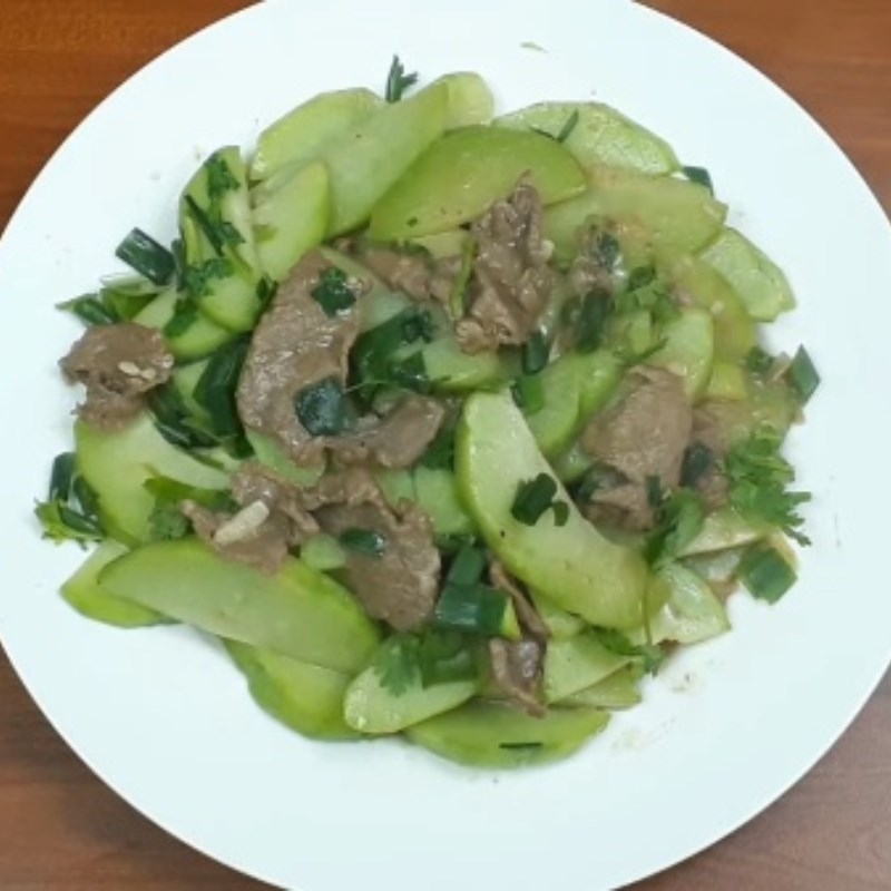 Bước 4 Thành phẩm Su su xào thịt bò