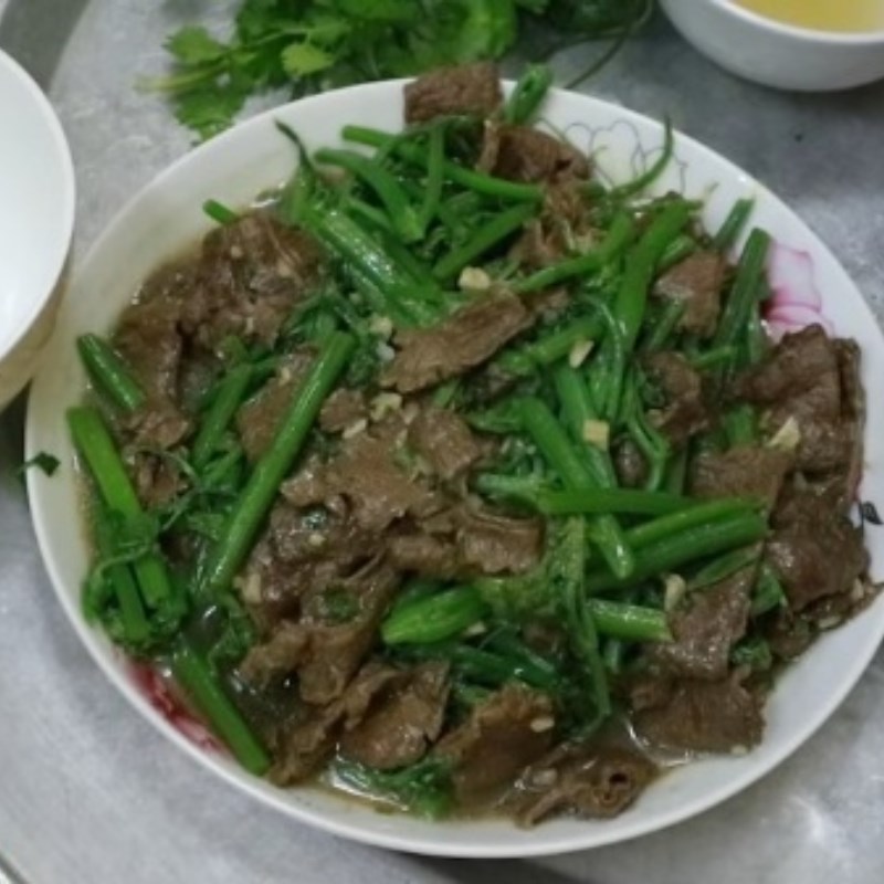 Bước 4 Thành phẩm Ngọn su xào thịt bò