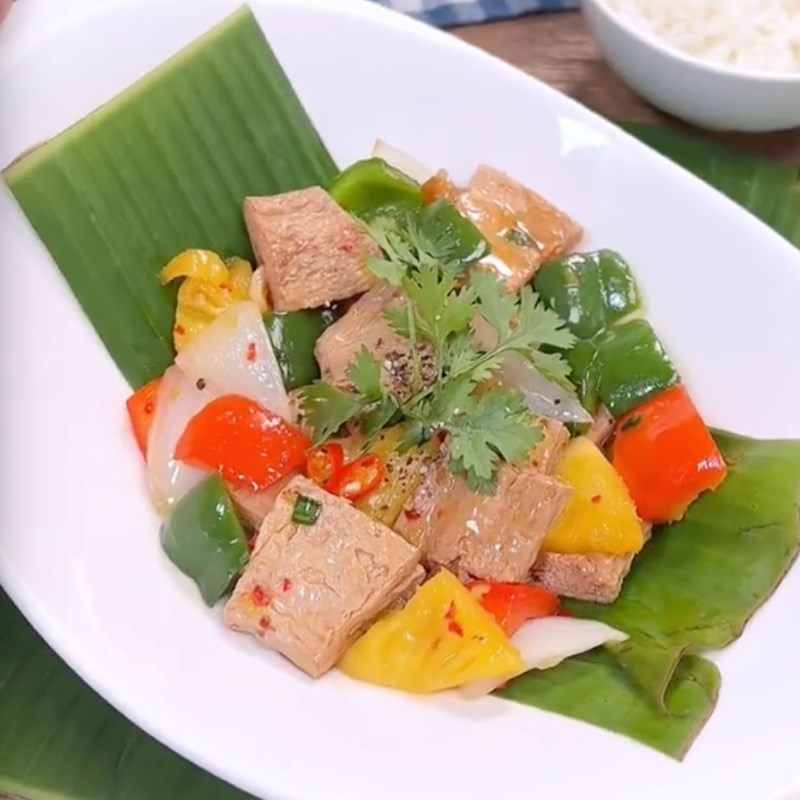 Bước 4 Thành phẩm Sườn chay xào chua ngọt với ớt chuông