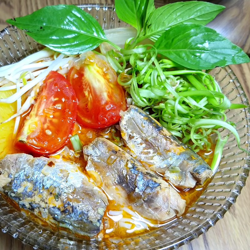 Bước 5 Thành phẩm Bún cá mòi hộp
