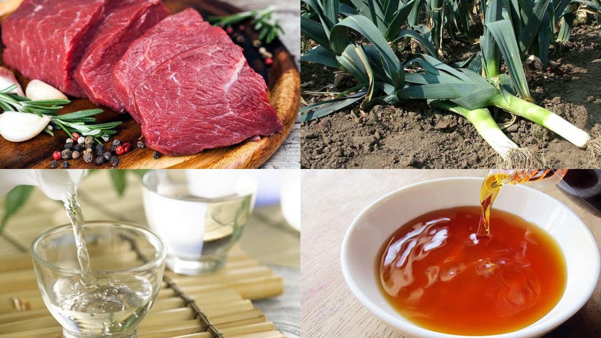 Nguyên liệu món ăn thịt bò xào tỏi