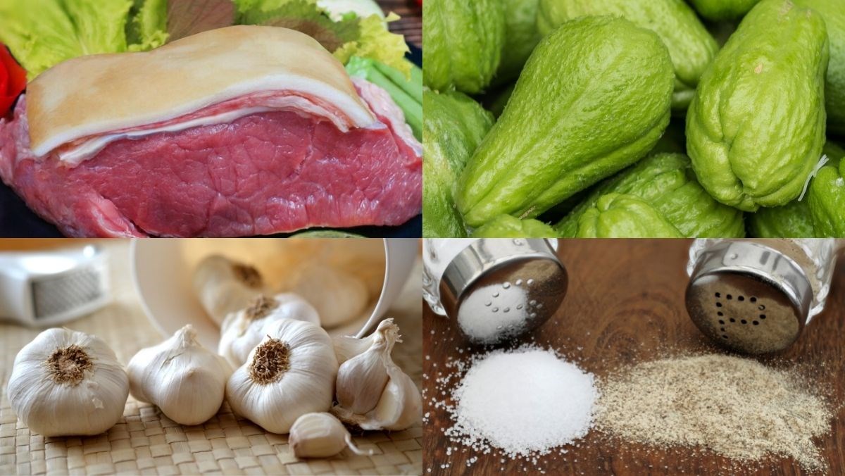 Nguyên liệu món ăn thịt bò xào su su