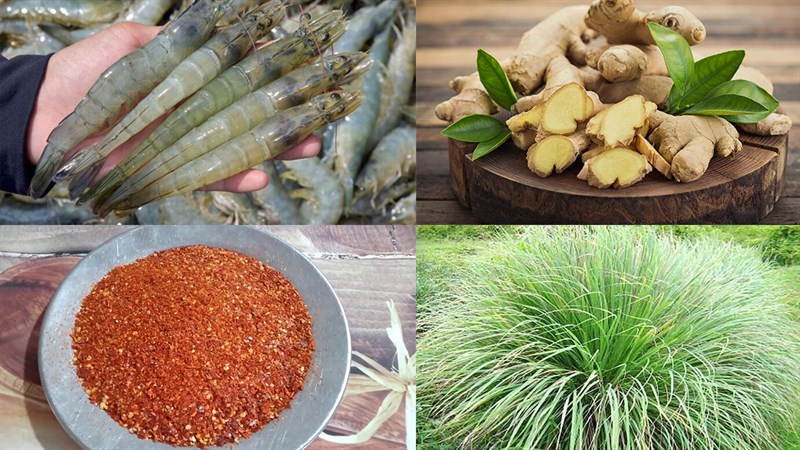 Nguyên liệu món ăn cách làm tôm khô sả ớt