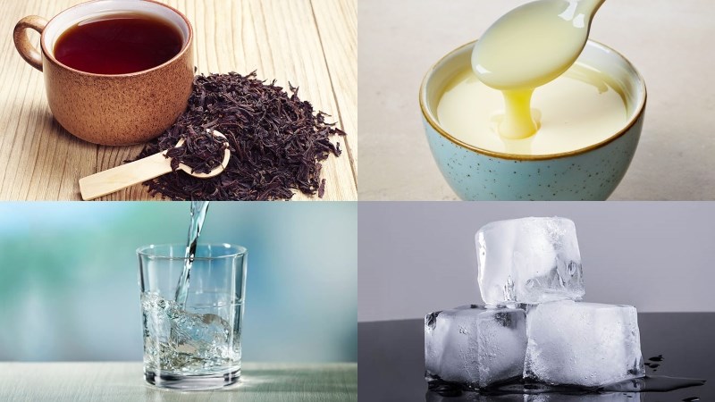 Nguyên liệu món ăn trà sữa bằng sữa đặc