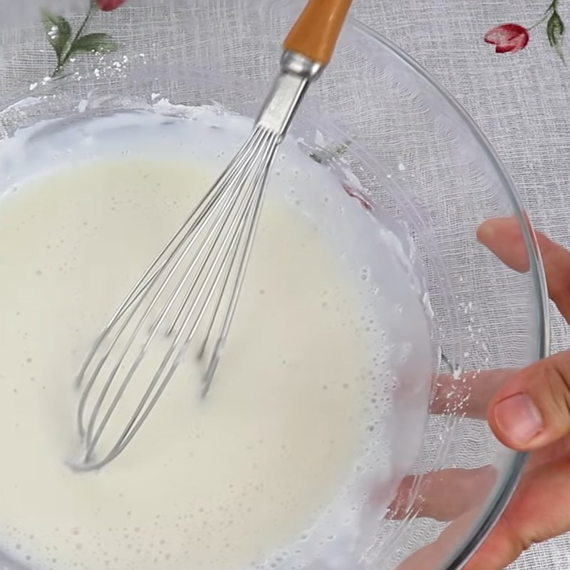 Bước 4 Trộn bột bánh Bánh mochi kem xoài
