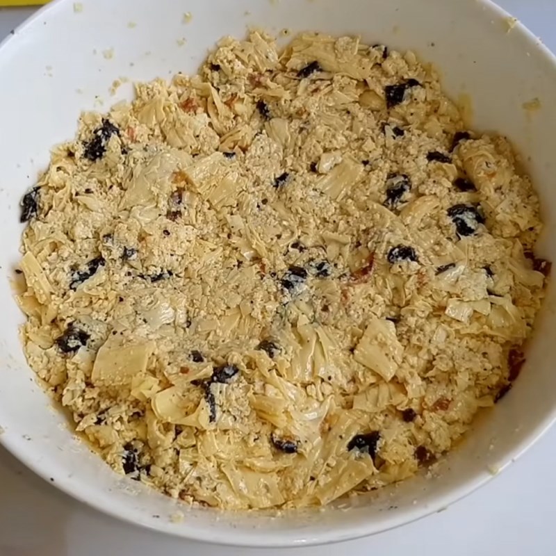 Bước 2 Trộn chả Chả cua chay