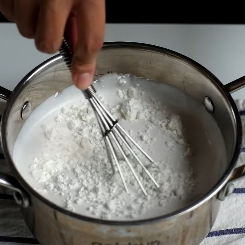 Bước 1 Trộn hỗn hợp nước cốt dừa Kem dừa không Whipping Cream