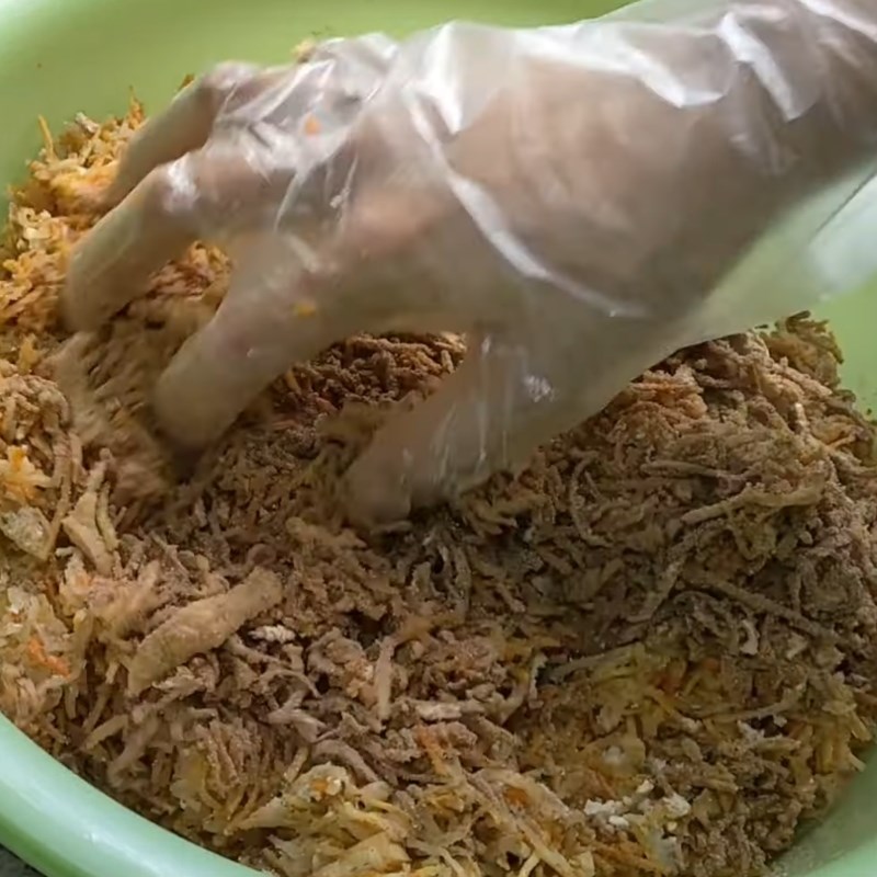 Bước 4 Trộn nguyên liệu Bún bì chay