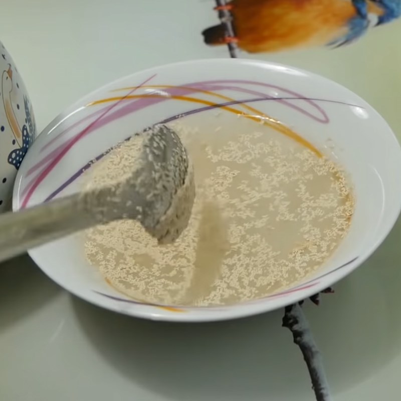 Bước 2 Ủ men và trộn bột bánh bò Bánh bò bông khoai lang tím