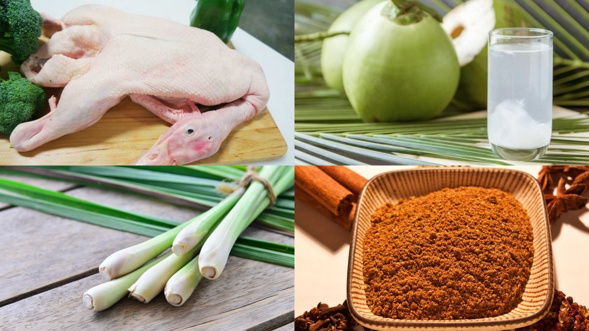 Nguyên liệu món ăn vịt xào lăn