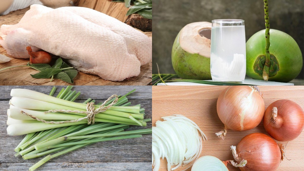 Nguyên liệu món ăn vịt xào lăn