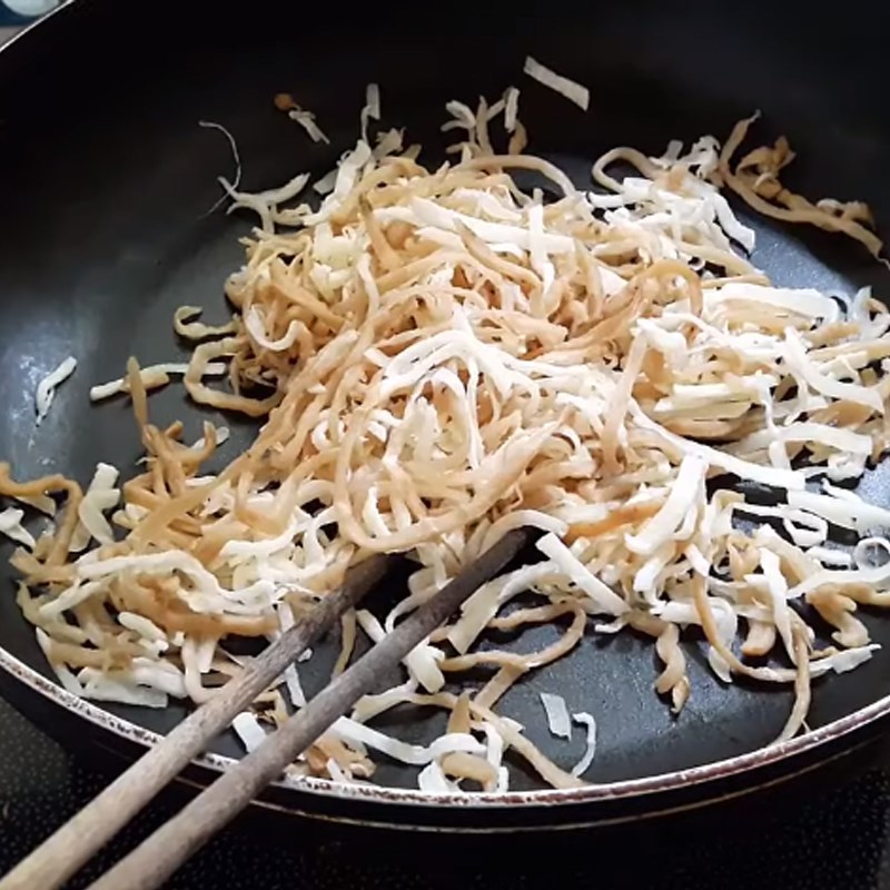 Bước 2 Xào đậu hũ Bì chay đậu hũ