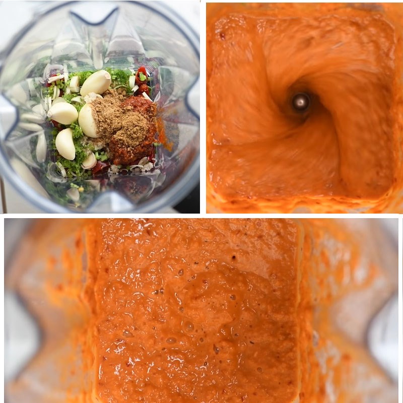 Bước 2 Xay nguyên liệu Cà ri đỏ Thái Lan - Thai Red Curry