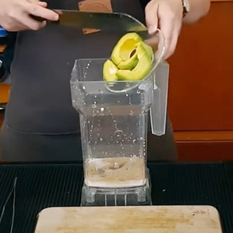 Bước 2 Xay sinh tố Sinh tố bơ cà phê