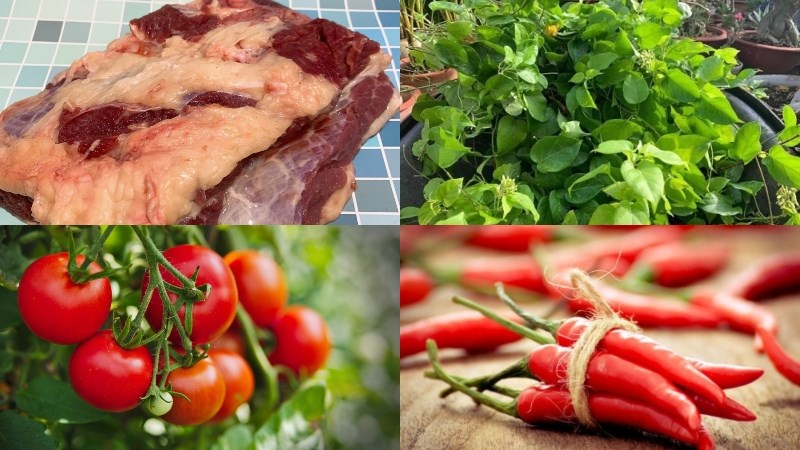 Nguyên liệu món ăn lẩu bò nhúng lá giang