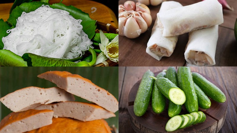 Nguyên liệu món ăn bún chả giò