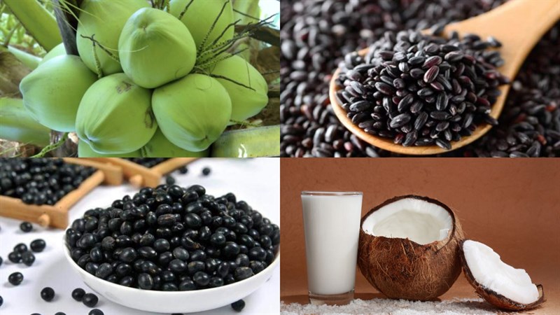 Nguyên liệu món ăn 2 cách nấu chè nếp đậu đen