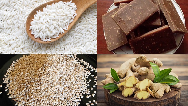 Nguyên liệu món ăn chè kho bằng gạo nếp