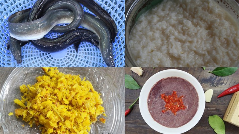 Nguyên liệu món ăn cá chình nướng nghệ và nướng riềng mẻ