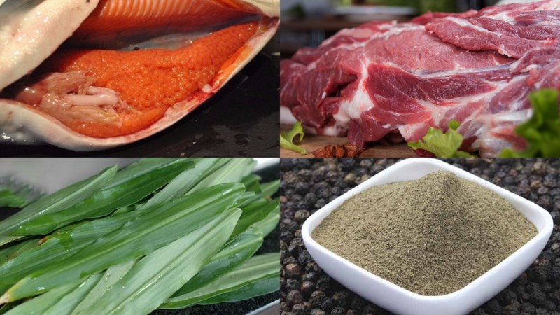 Nguyên liệu món ăn trứng cá kho tiêu
