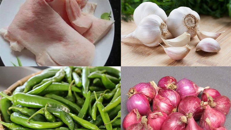 Nguyên liệu món ăn da heo chiên giòn, da heo chiên nước mắm