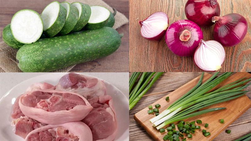 Nguyên liệu món ăn chân giò hầm bí xanh (bí đao)