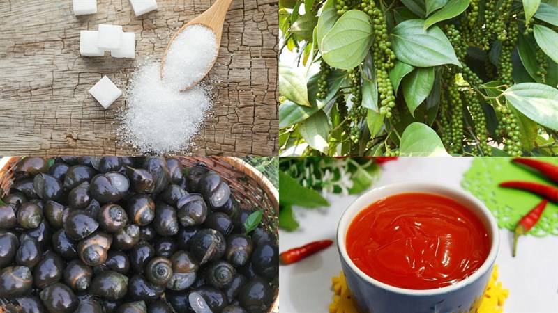 Nguyên liệu món ăn 3 cách làm ốc bươu nướng tiêu