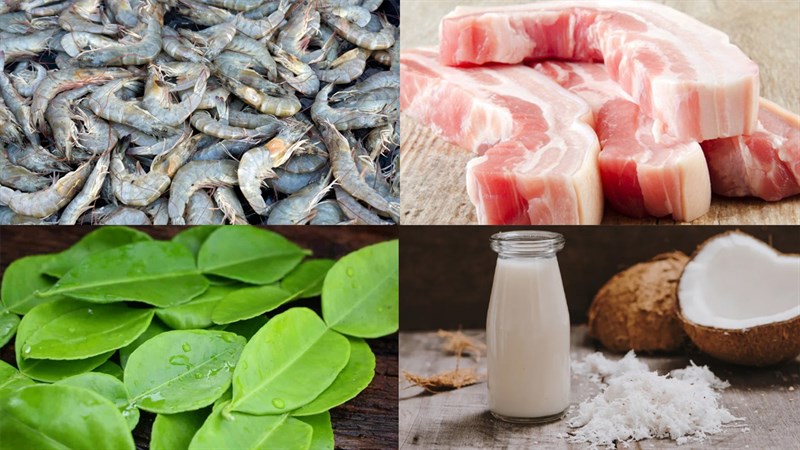 Nguyên liệu món ăn chả tôm chiên kiểu thái