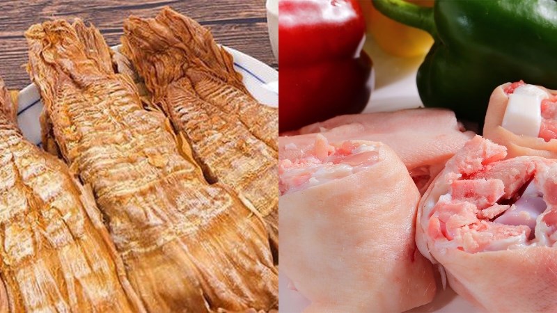 Nguyên liệu món ăn canh măng khô giò heo