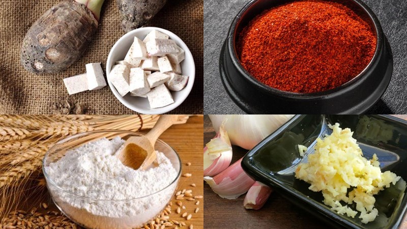 Nguyên liệu món ăn 2 cách làm snack khoai môn chiên giòn và lắc phô mai