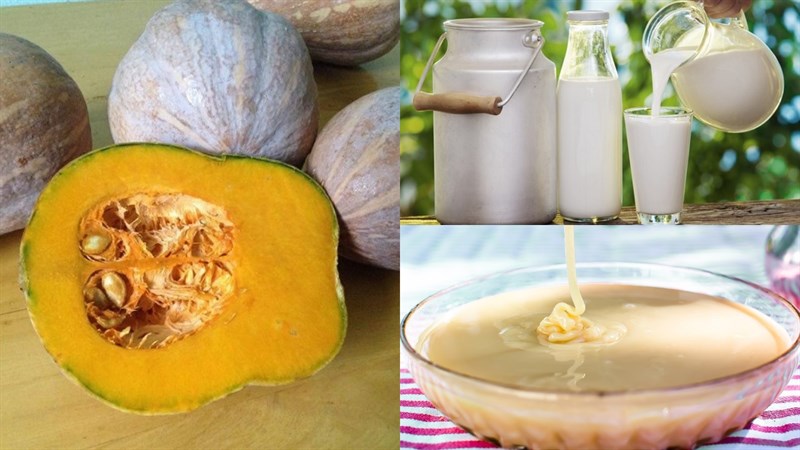 Nguyên liệu món ăn sữa bí đỏ