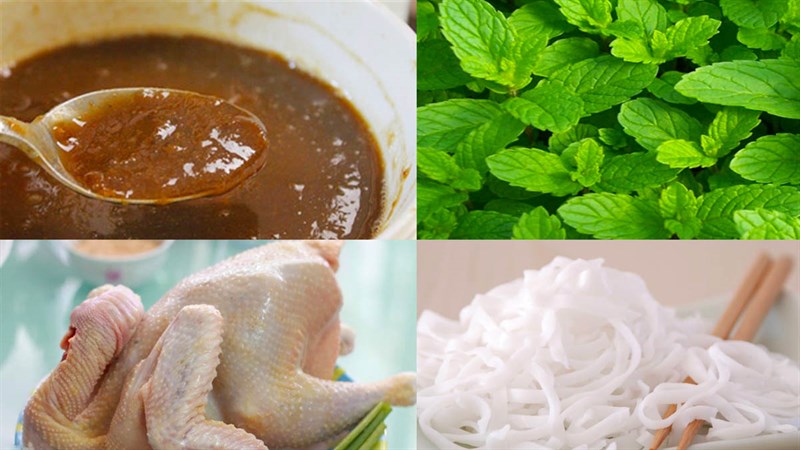 Nguyên liệu món ăn 4 cách làm phở gà trộn